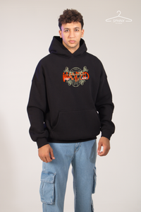 One Piece Printed Black Hoodie